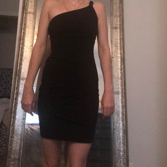 versace black mini dress